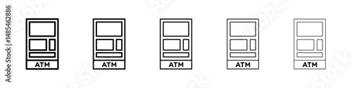 Atm icon symbol pictogram. stroke designs.
