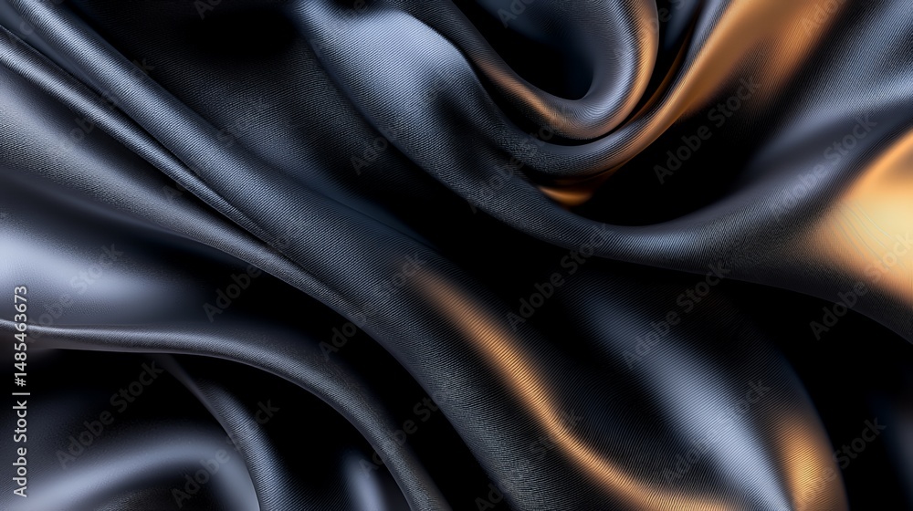 Fototapeta premium Elegant Black Silk Fabric