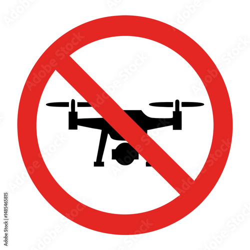 No drones allowed sign, red circle, simple design, for safety regulations