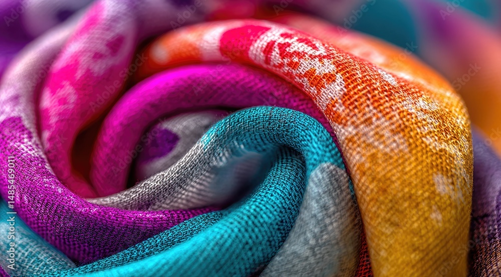 Fototapeta premium Vibrant fabric swirl