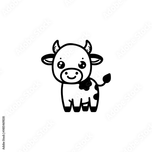 a illustration of cow outline style