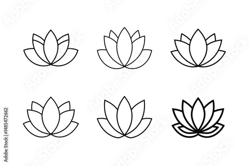 flat minimal lotus design for print