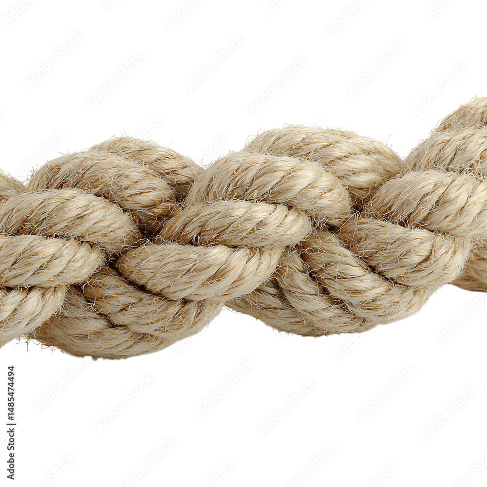 Tangled beige rope isolated on white background . Tangled beige rope isolated on white background .