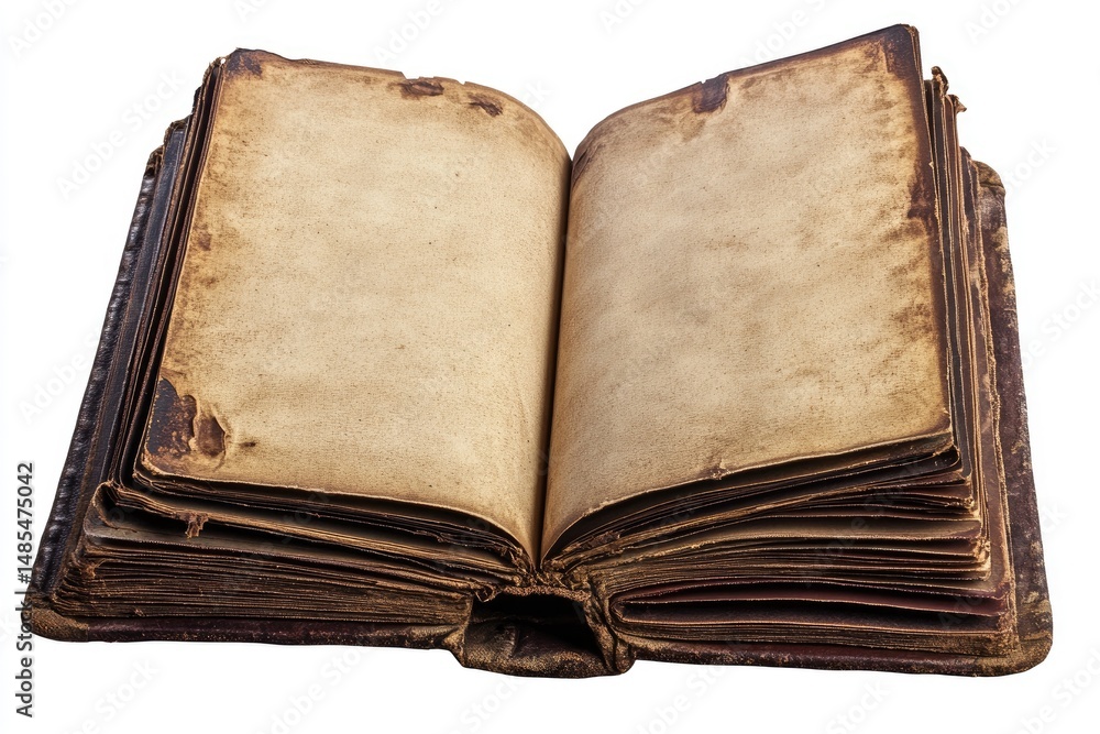 Open, antique book, aged pages Open, antique book, aged pages