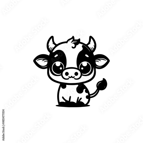 a illustration of cow outline style