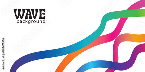 Color Background with Gradient Lines. Abstract Curve, Wave and Spiral Ribbons. Vector Rainbow Colored Pattern with 3D Shapes. Dynamic Celebration Illustration