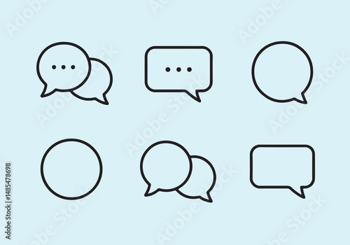 Minimalist Speech Bubble Icons Vector Graphics for UI Design