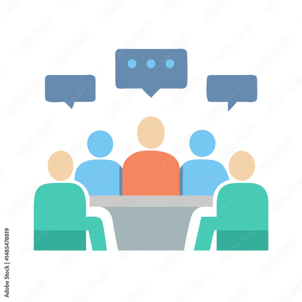 Obraz premium Dynamic Meeting Icon for Team Collaboration