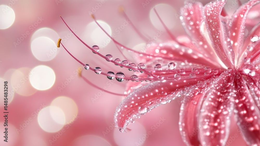 Fototapeta premium In the air, two blossoms sway gently, their petals fluttering softly like whispers, as the wind caresses them, capturing the spirit of Voices of Spring