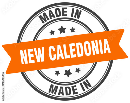 Made in New Caledonia round sign. Made in New Caledonia stamp.
