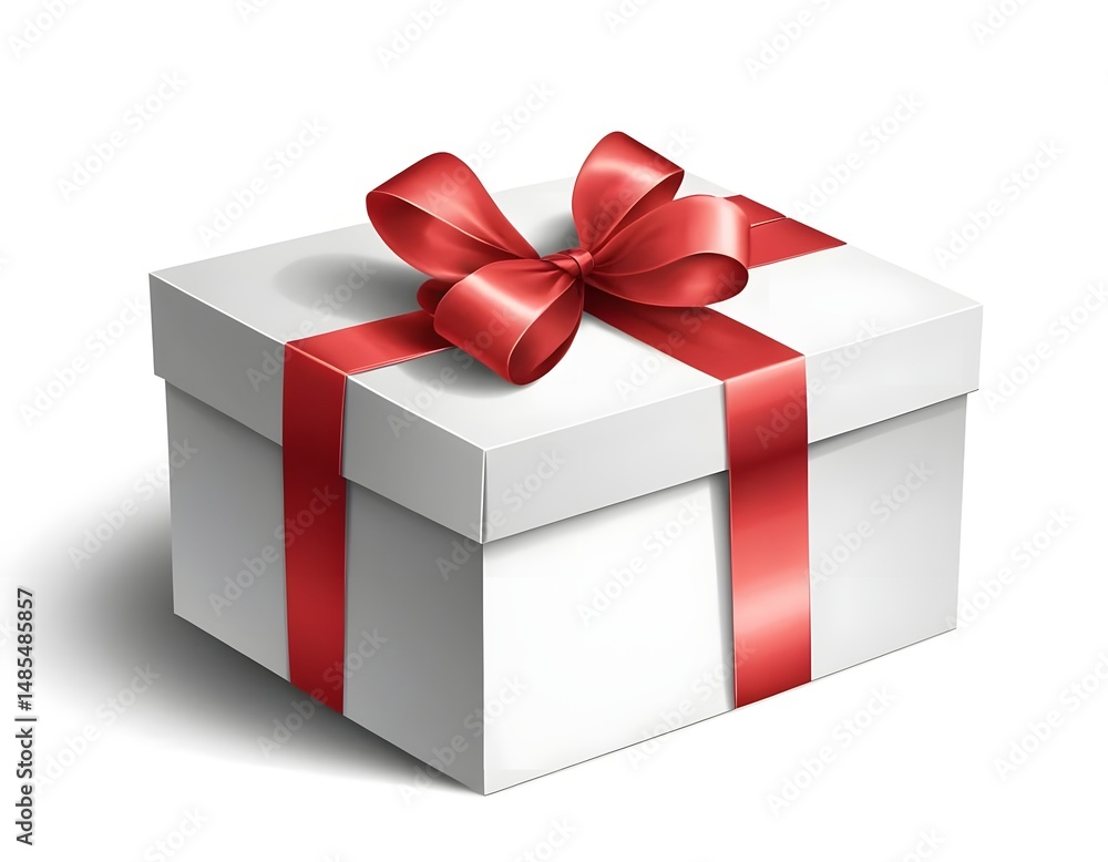 Isolated gift box, a wrapped surprise with a ribbon bow, perfect for any holiday or celebration Isolated gift box, a wrapped surprise with a ribbon bow, perfect for any holiday or celebration