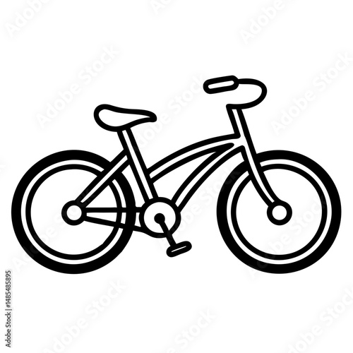 Outline of a bicycle icon on transparent background for travel  
