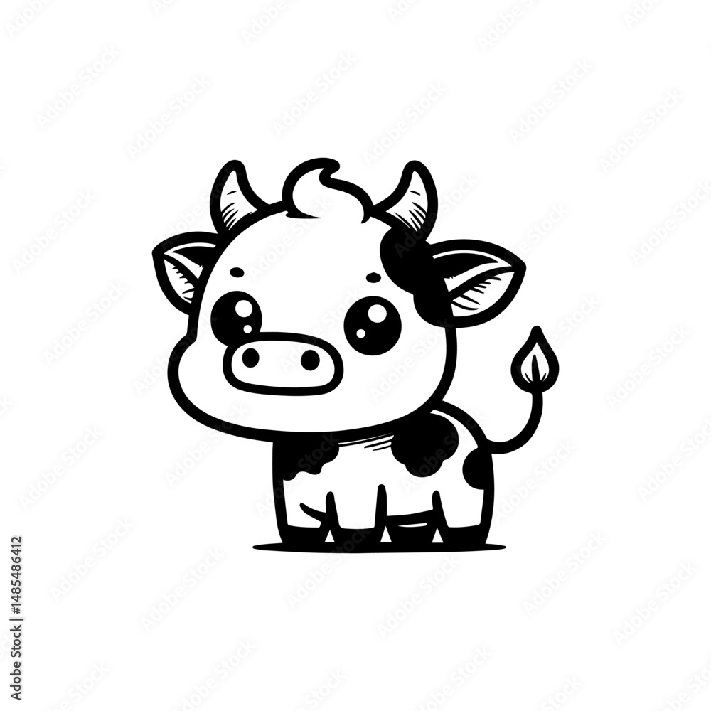 Fototapeta premium a illustration of cow outline style
