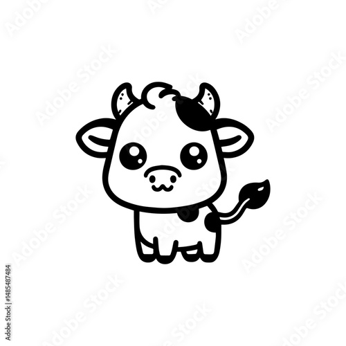 a illustration of cow outline style
