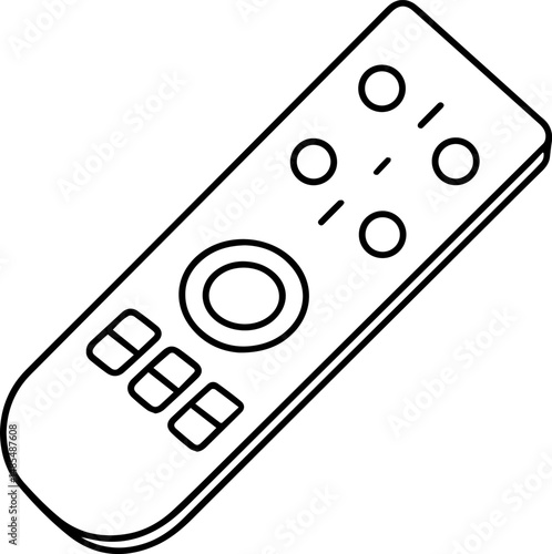 remote control outline coloring book page line art vector illustration