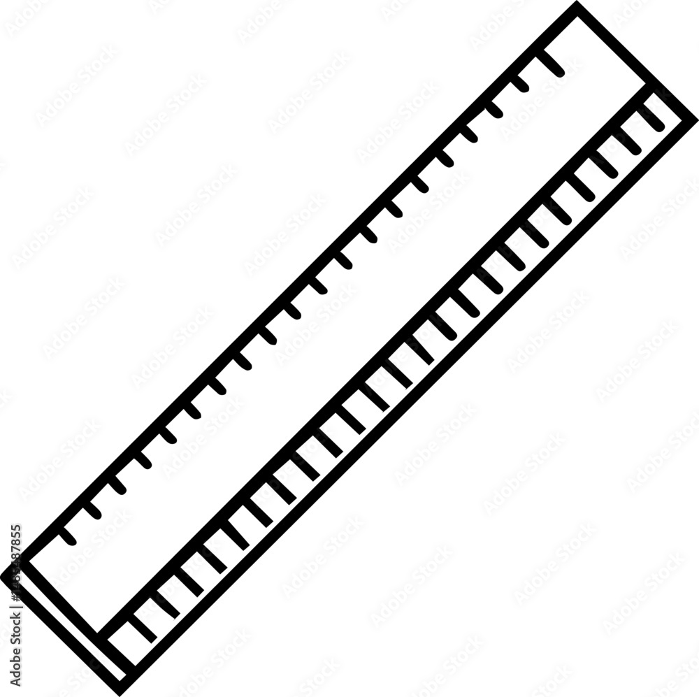 Ruler outline icon for measuring vector illustration line art Ruler outline icon for measuring vector illustration line art