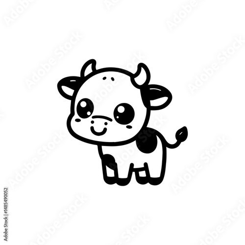 a illustration of cow outline style