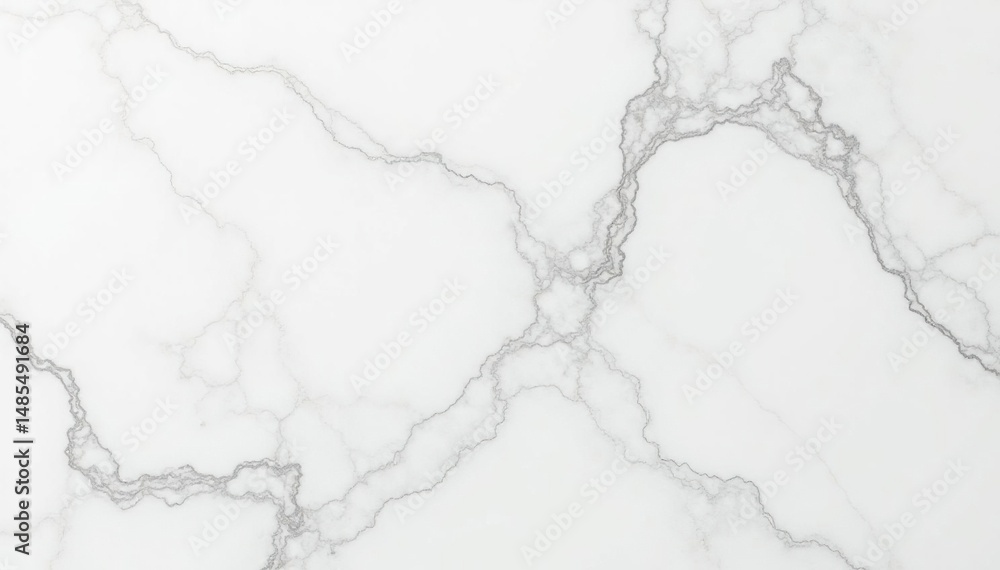 Obraz premium Close-up of pristine white marble texture, showing its veining and subtle variations , surface, glossy