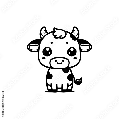 a illustration of cow outline style