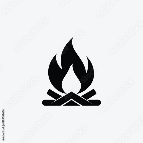 vector illustration of a fire on a White Background