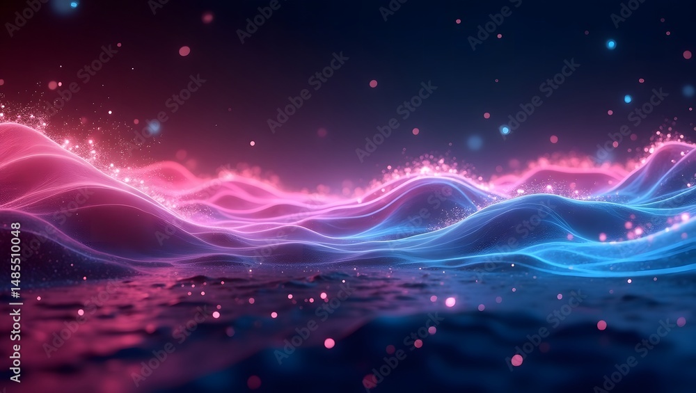 Obraz premium Abstract light trails, motion blur, technological concept, Blue Digital Background with Bright Light