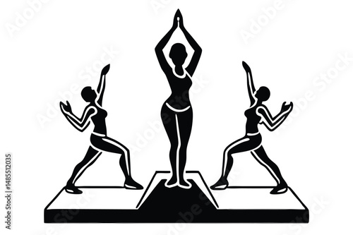 Community Yoga Award Silhouette Vector Celebrating Unity and Wellness in Yoga