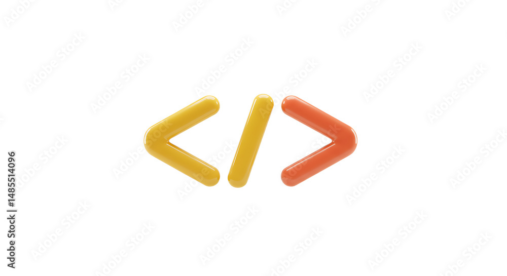 Obraz premium Code Symbol on White Background