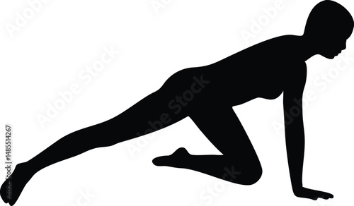 Yoga Child Pose Silhouette Vector   Peaceful Balasana Posture Illustration for Wellness and Meditation Design