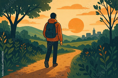 Solo Walk into the Sunset

