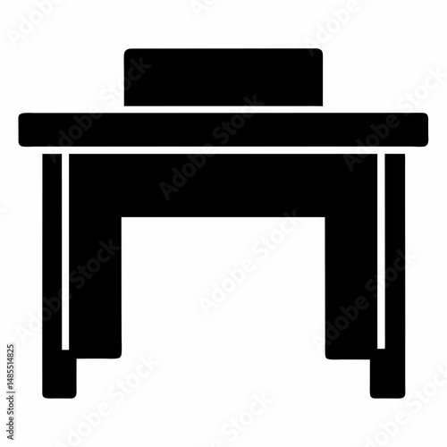 Office desk icon black vector on white background.
