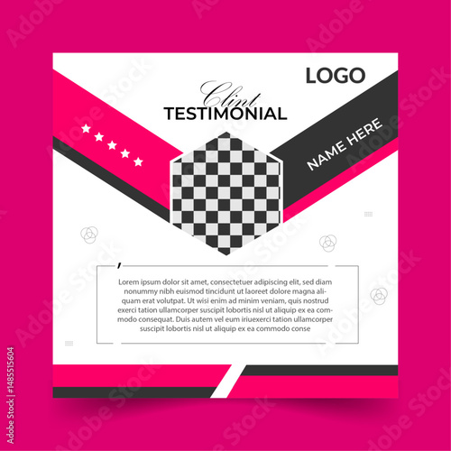 modern client testimonials design social media post design template, client feedback review or client testimonial social media post template design.