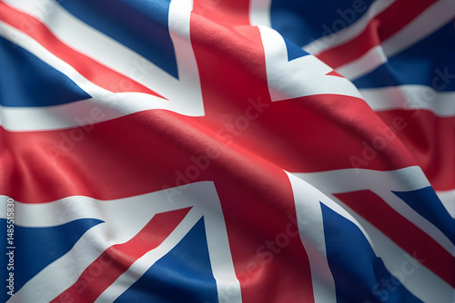 Close-up View of a Draped Union Jack Flag British Symbolism and National Pride