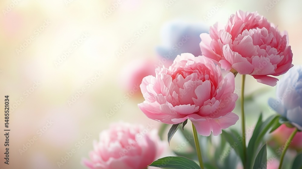 Carnations that come in a range of hues are positioned on a matching backdrop with a pink sky behind Carnations that come in a range of hues are positioned on a matching backdrop with a pink sky behind