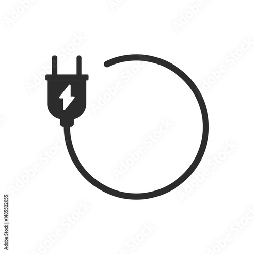Electric socket icon in flat style. Connection and disconnection vector illustration on isolated background. Wire adapter sign business concept.