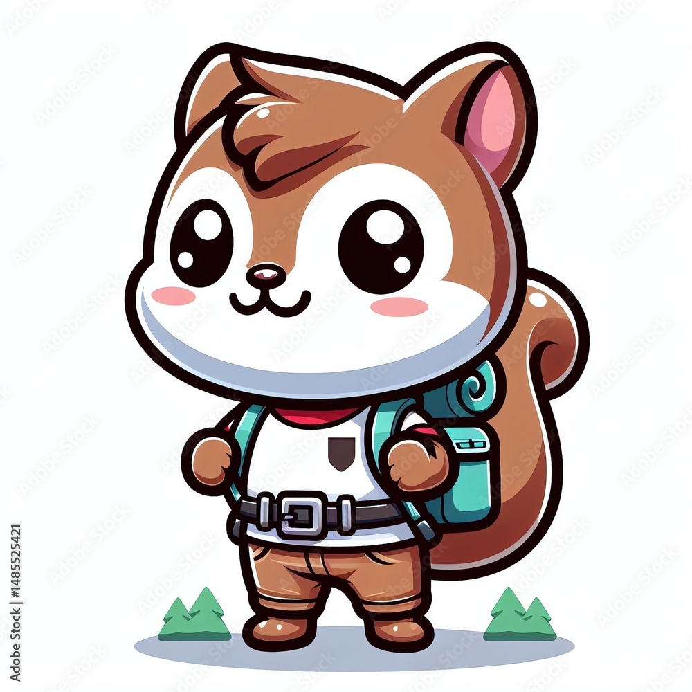 Naklejka premium adventurous squirrel