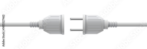 Electric socket icon in flat style. Connection and disconnection vector illustration on isolated background. Wire adapter sign business concept.