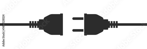 Electric socket icon in flat style. Connection and disconnection vector illustration on isolated background. Wire adapter sign business concept.