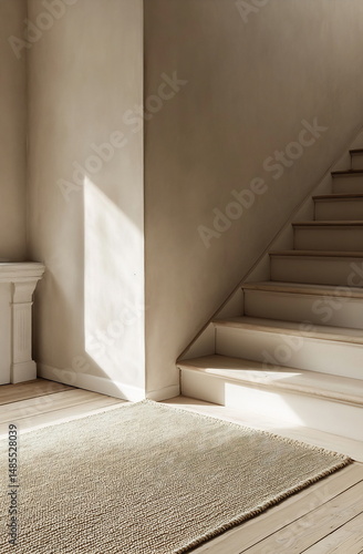 Sunlight casting shadow on stairs