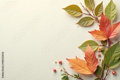 Subtle, organic leaf motif on a neutral backdrop, pattern, simple