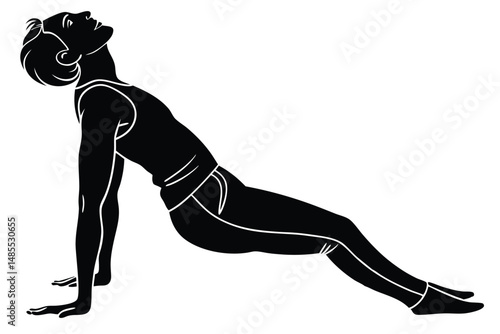 Yoga Stress Relief Style Silhouette Vector  Calm & Relaxation Design