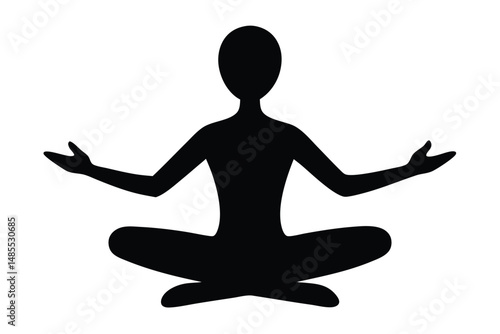 Yoga Stress Relief Style Silhouette Vector  Calm & Relaxation Design