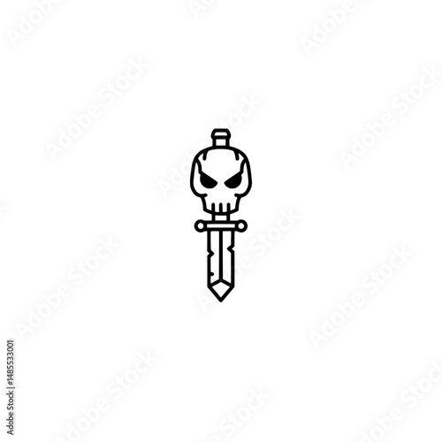 Skull dagger icon representing concepts of fantasy and adventure