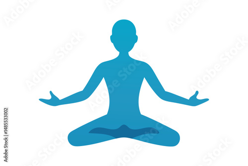 Yoga Breathing Control Style Silhouette Vector   Mindful Pranayama Pose Illustration for Wellness and Calm