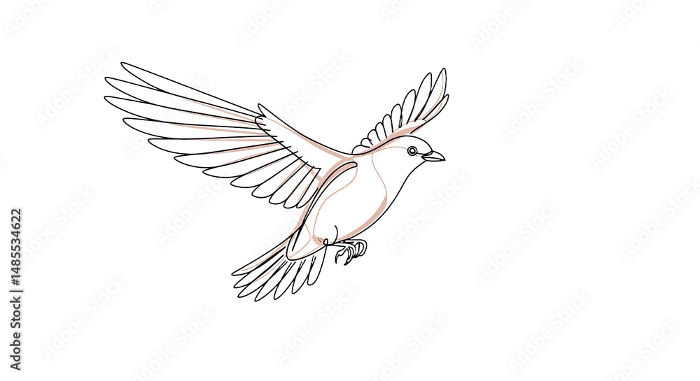 Obraz premium Abstract vector line art of a bird