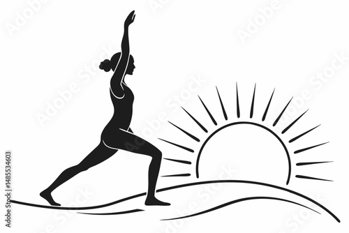 Sunrise Yogi T-Shirt Design Silhouette Vector  Serene Morning Yoga Art
