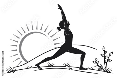 Sunrise Yogi T-Shirt Design Silhouette Vector  Serene Morning Yoga Art