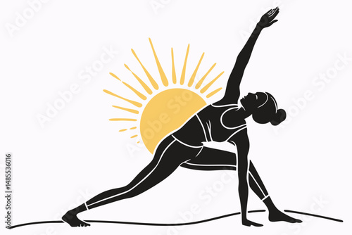 Sunrise Yogi T-Shirt Design Silhouette Vector  Serene Morning Yoga Art