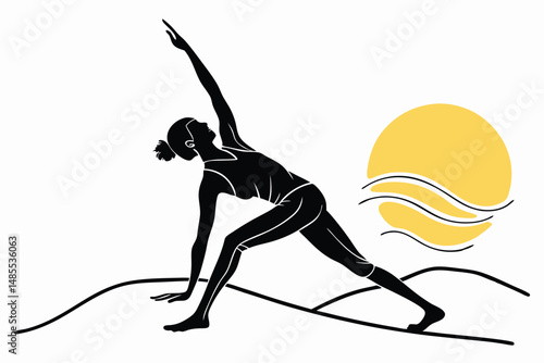 Sunrise Yogi T-Shirt Design Silhouette Vector  Serene Morning Yoga Art