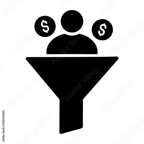 conversion funnel icon silhouette vector
