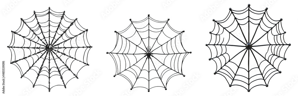 Obraz premium Detailed Collection of Isolated Spider Webs on Transparent Background